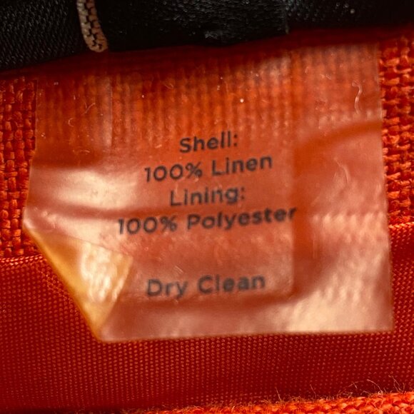 Talbots Skirt Womens 16P Orange  A-Line Pure Irish Linen‎ Lined Business casual - Picture 3 of 12